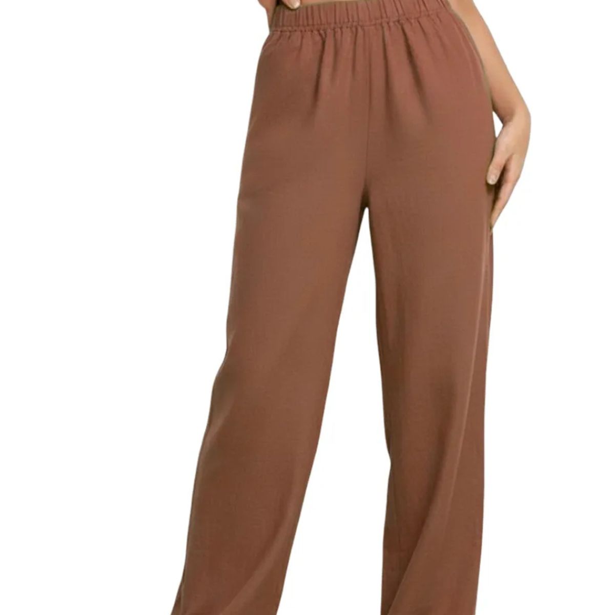 LOOK SHOP - Pantalón Mujer. Tela Verano Tipo Lino. Bolsillo Cierre. 2509