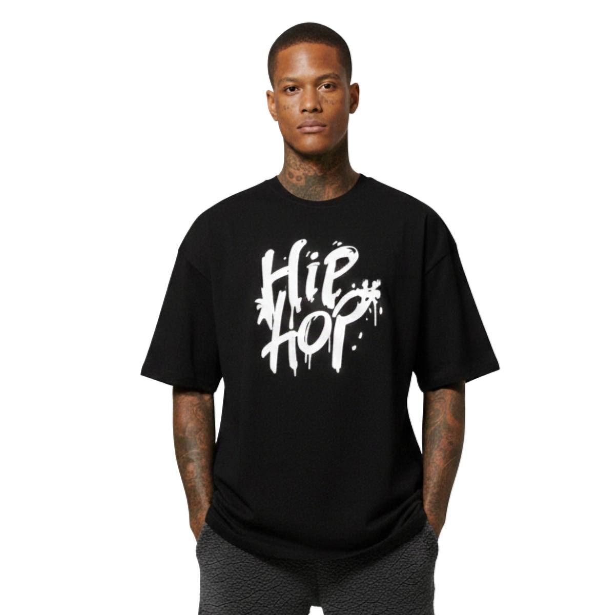 TRIPLE PLAY - Polera Oversize 100% Algodón Hip Hop letras