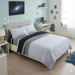 GENERICO - JUEGOS DE SABANA DE 200 HILOS 50% ALGODON 50% POLIESTER ANTIPILLING CON HERMOSOS DISEÑO BLANCO LINEA