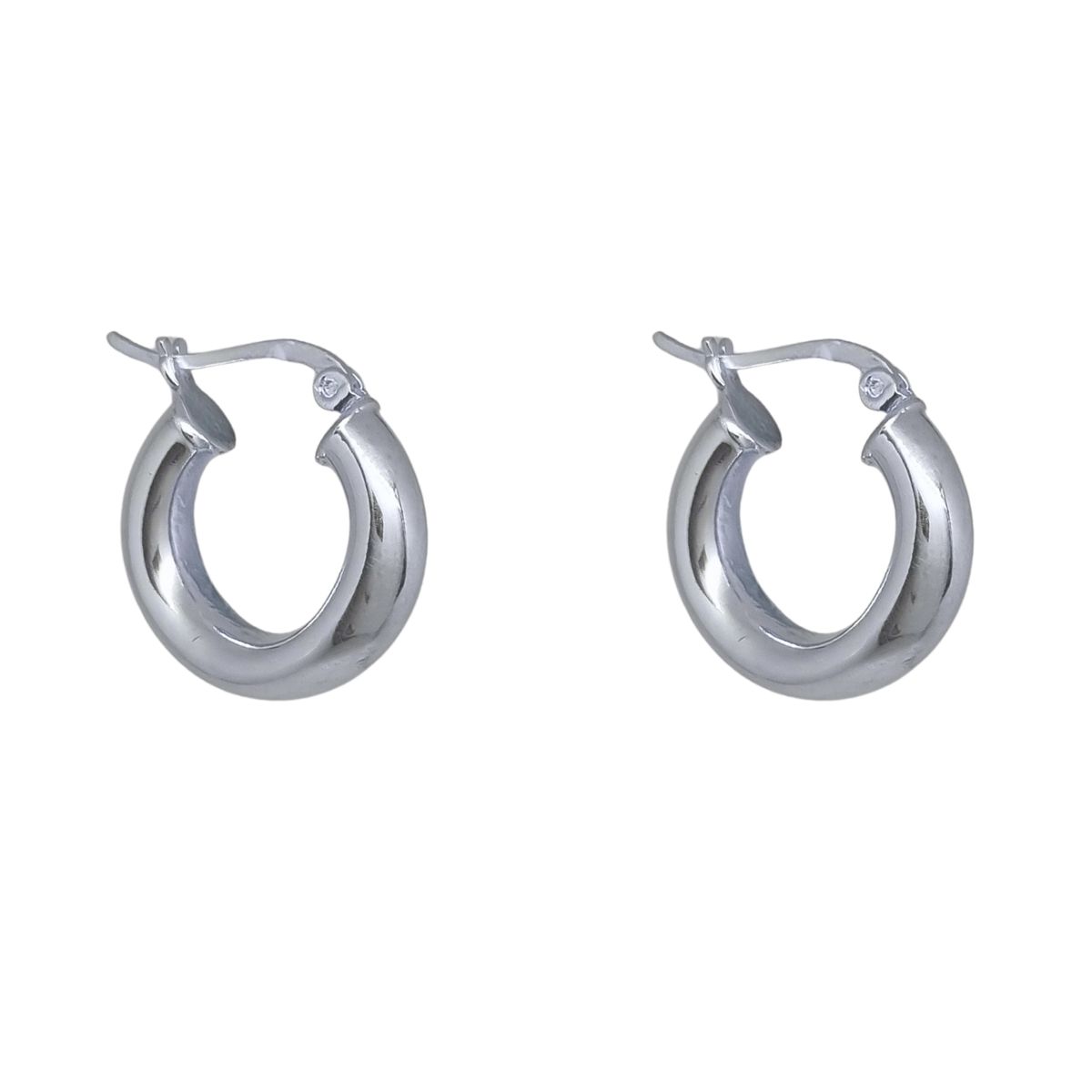 JOYAS LANDEROS - Aros Argollas Lisas Rodinados 20mm Plata 925