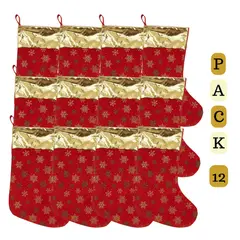 EKOL TACTICA MILITAR - Pack 12 Botas Navideñas Diseño Copo De Nieve Decoración Navidad