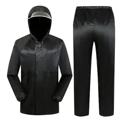 GENERICO - Traje Lluvia Impermeable Moto Chubasquero Reflectante 2 Pcs