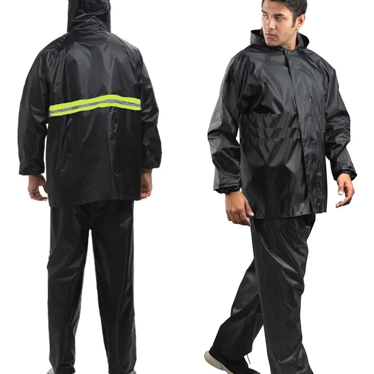 GENERICO - Traje Lluvia Impermeable Moto Chubasquero Reflectante 2 Pcs