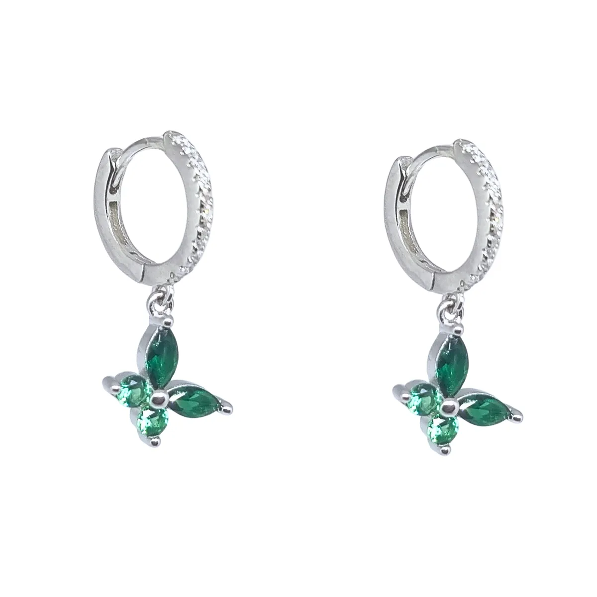 JOYAS LANDEROS - Aros Argollas Cintillo Mariposa Plata 925