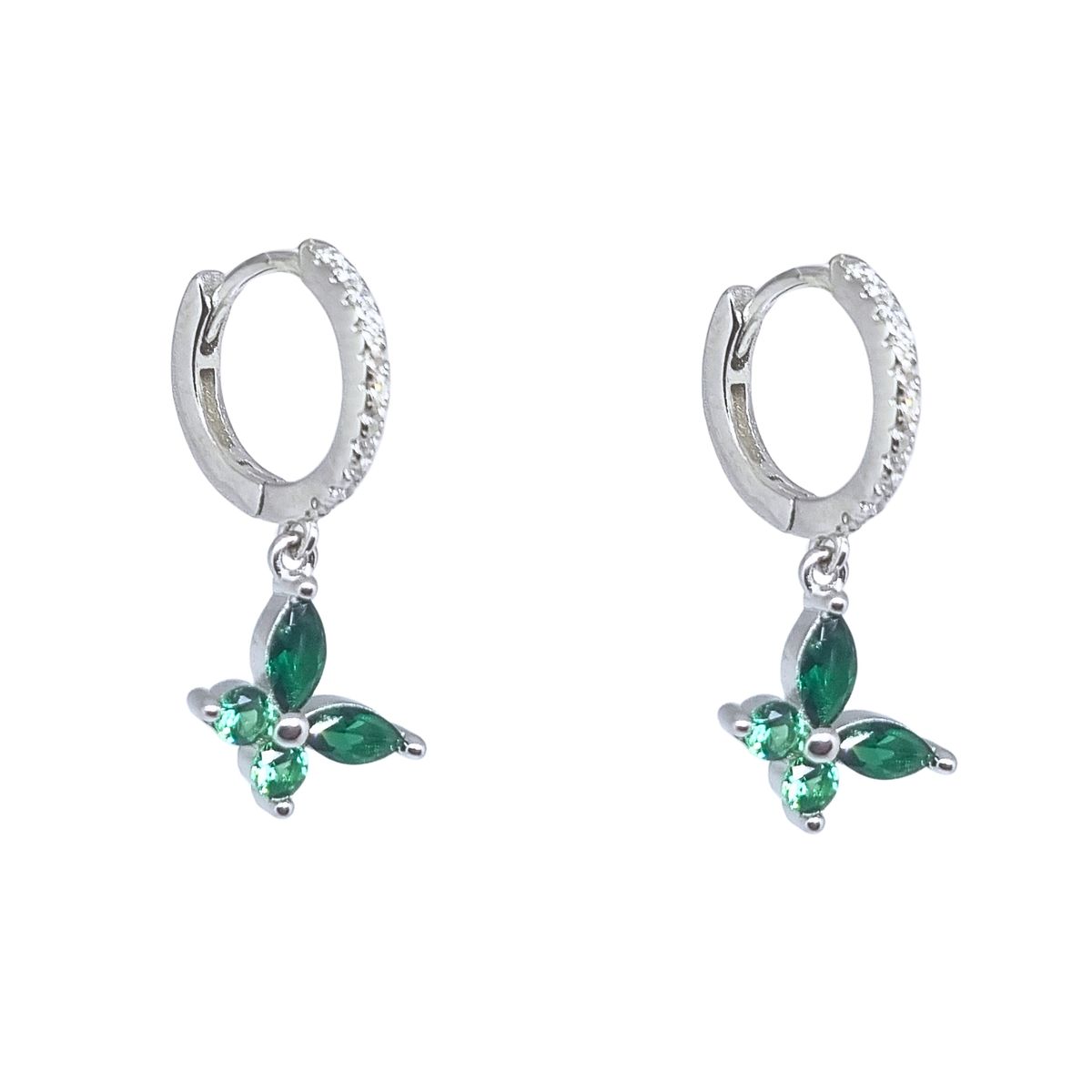 JOYAS LANDEROS - Aros Argollas Cintillo Mariposa Plata 925