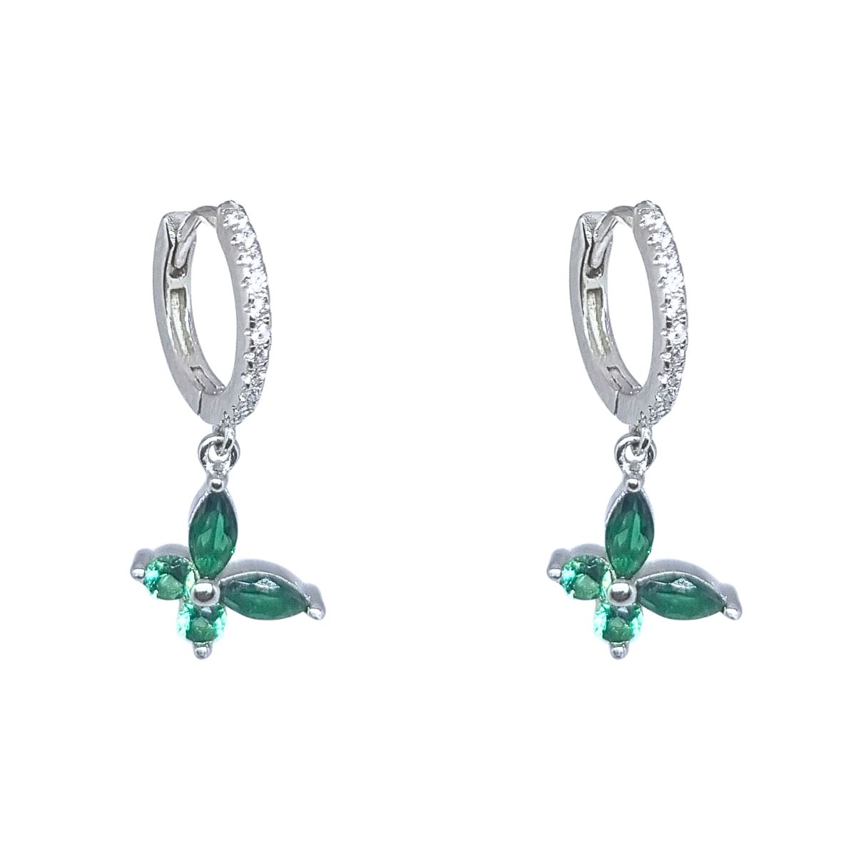 JOYAS LANDEROS - Aros Argollas Cintillo Mariposa Plata 925