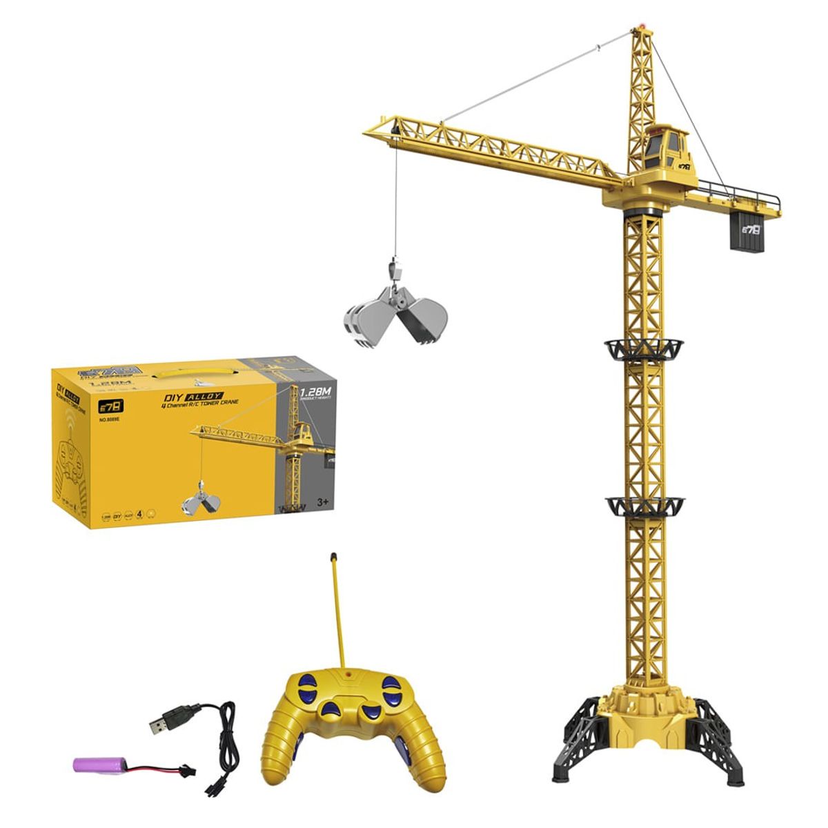 GENERICO - JUGUETE GRUA CONSTRUCCION A CONTROL REMOTO