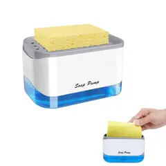 GENERICO - DISPENSADOR DE JABÓN CON SOPORTE PARA ESPONJA FREGADERO COCINA