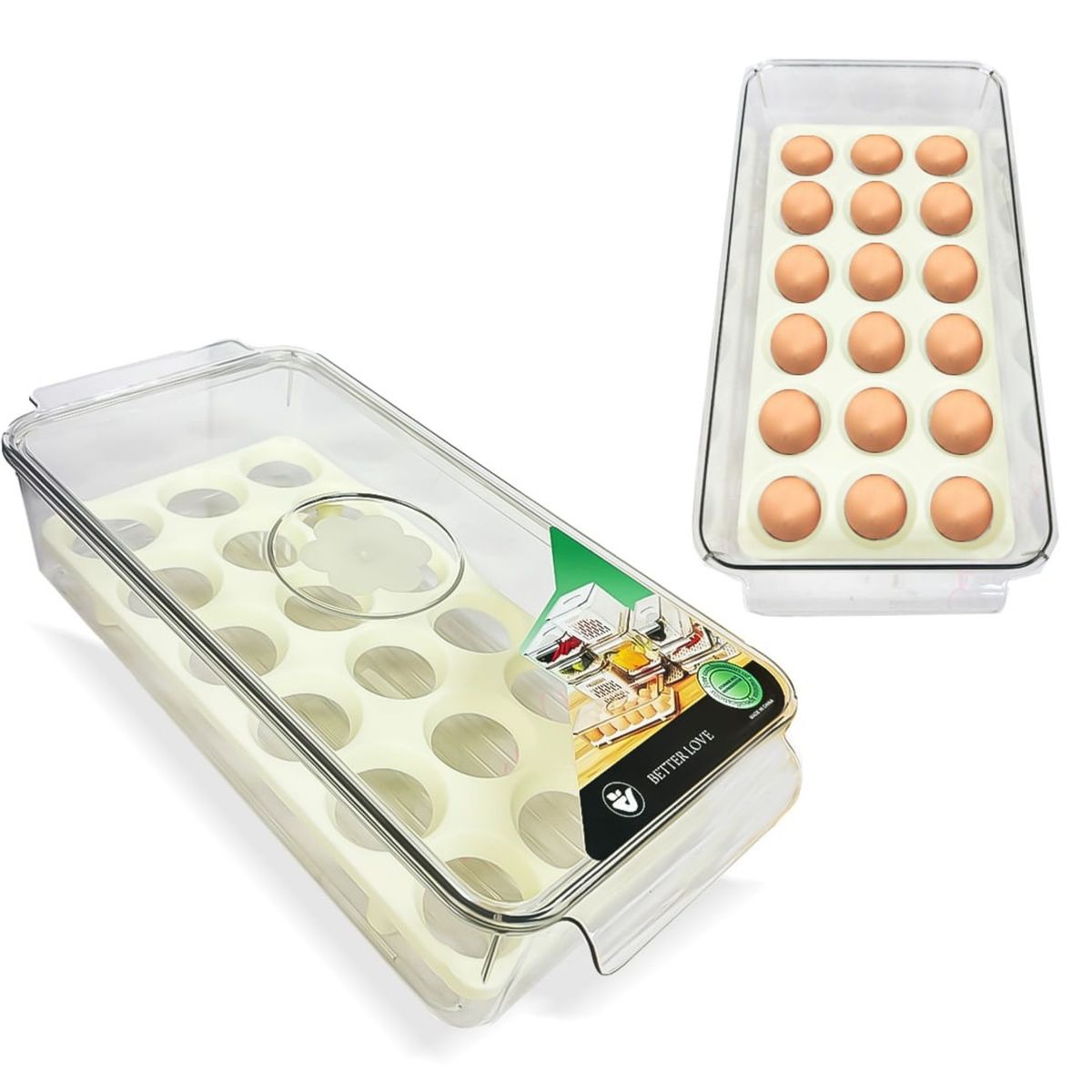 GENERICO - CAJA CONTENEDORA ACRÍLICA ALMACENADORA 18 HUEVOS