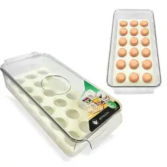 GENERICO - CAJA CONTENEDORA ACRÍLICA ALMACENADORA 18 HUEVOS