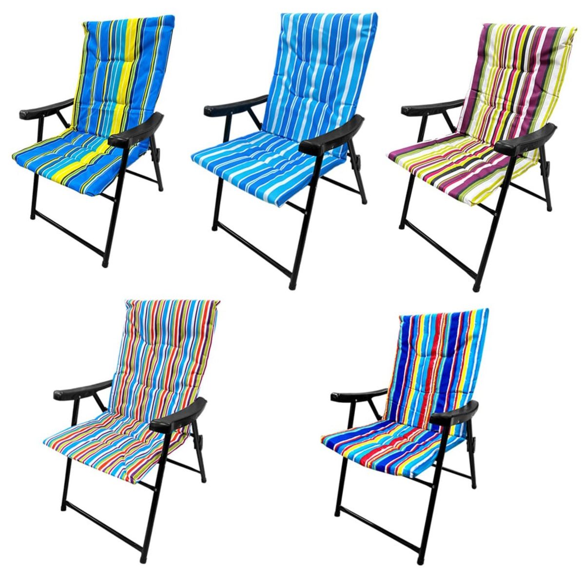 GENERICO - SILLA REPOSERA PLEGABLE CAMPING RAYAS COLORES