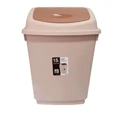 GENERICO - PAPELERO BASURERO PLÁSTICO CON TAPA VAIVÉN 15 LITROS