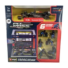 BBURAGO - Set Pit Stop F1 RedBull Racing RB20 Max Verstappen Burago 143