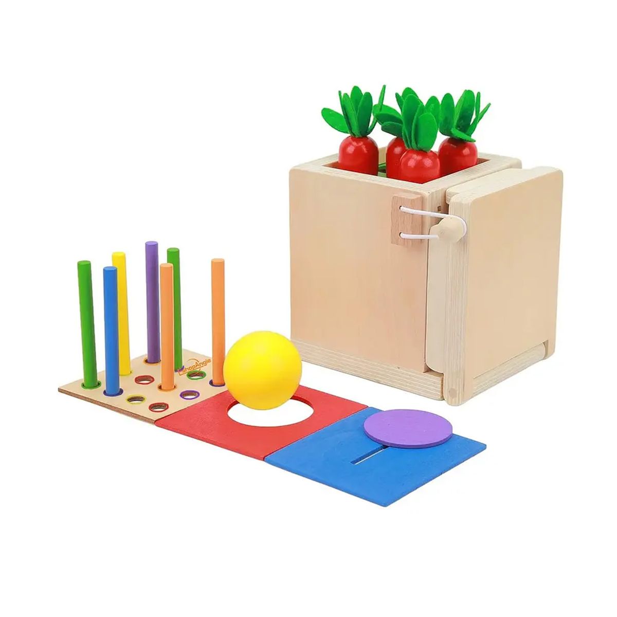 GENERICO - Juguete Didactico De Madera 4en1 Para Niños