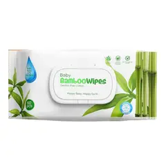 GENERICO - Toalla Húmedas Bambu Agua 99-9% 60unid Biodegradable Nachin