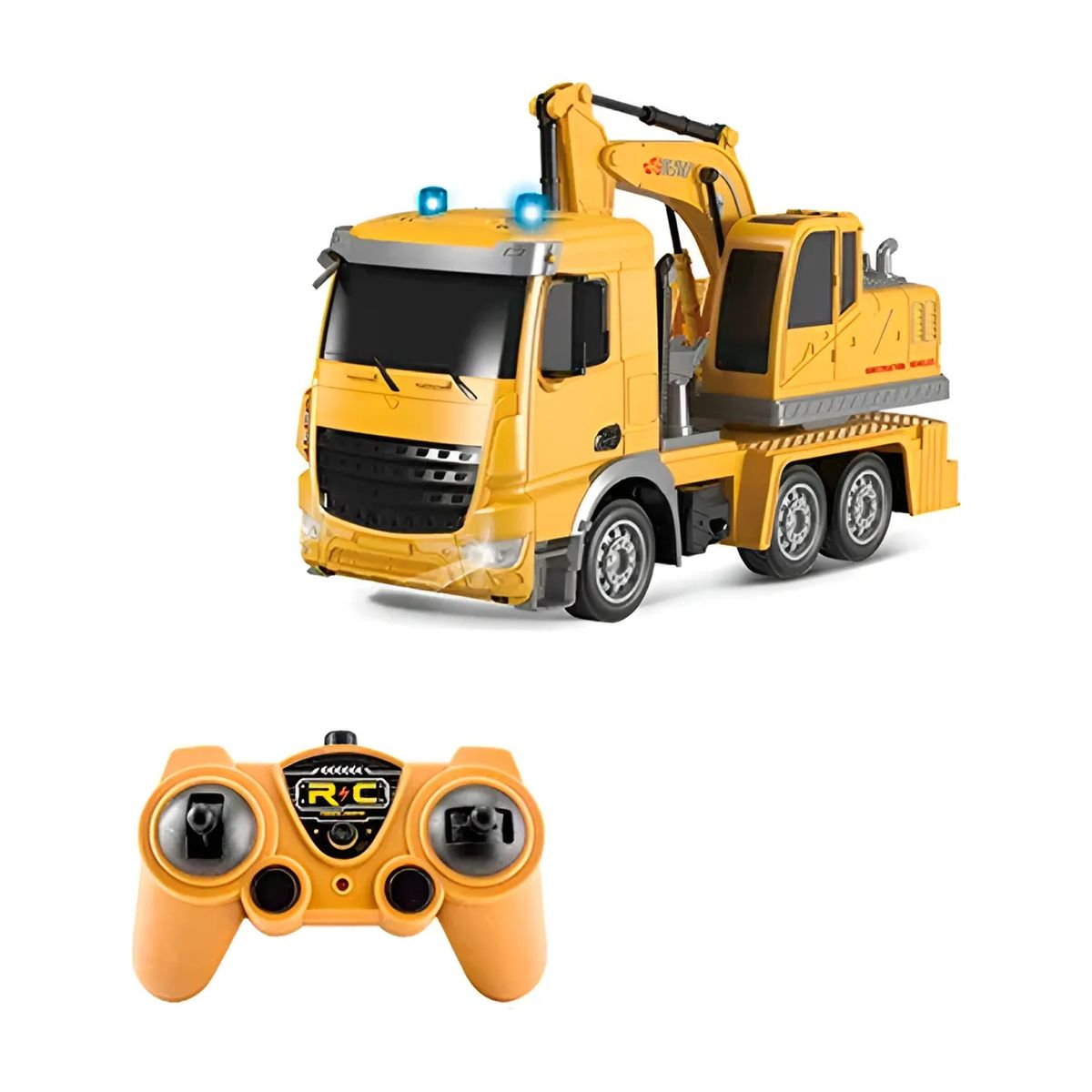 GENERICO - Juguete Camión Excavadora a Control Remoto Luces y Sonido