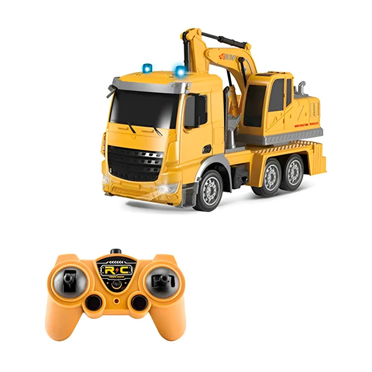 GENERICO - Juguete Camión Excavadora a Control Remoto Luces y Sonido