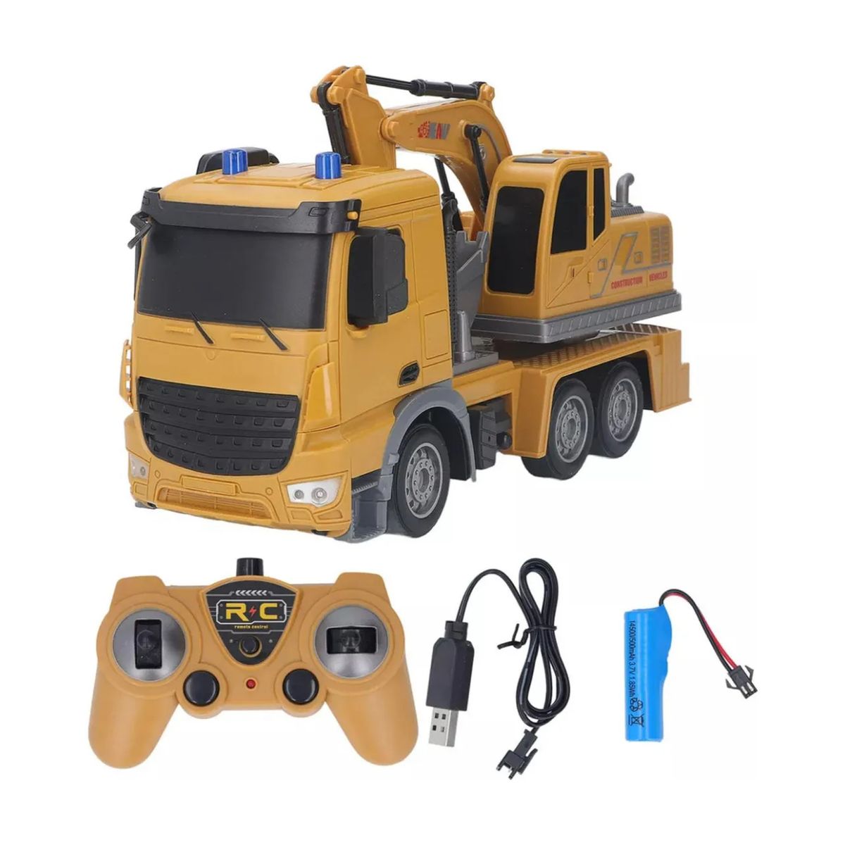 GENERICO - Juguete Camión Excavadora a Control Remoto Luces y Sonido