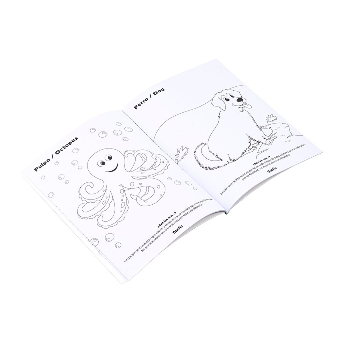 DACTIC - Libro para Colorear Animales y Curiosidades 50 Diseños Dactic