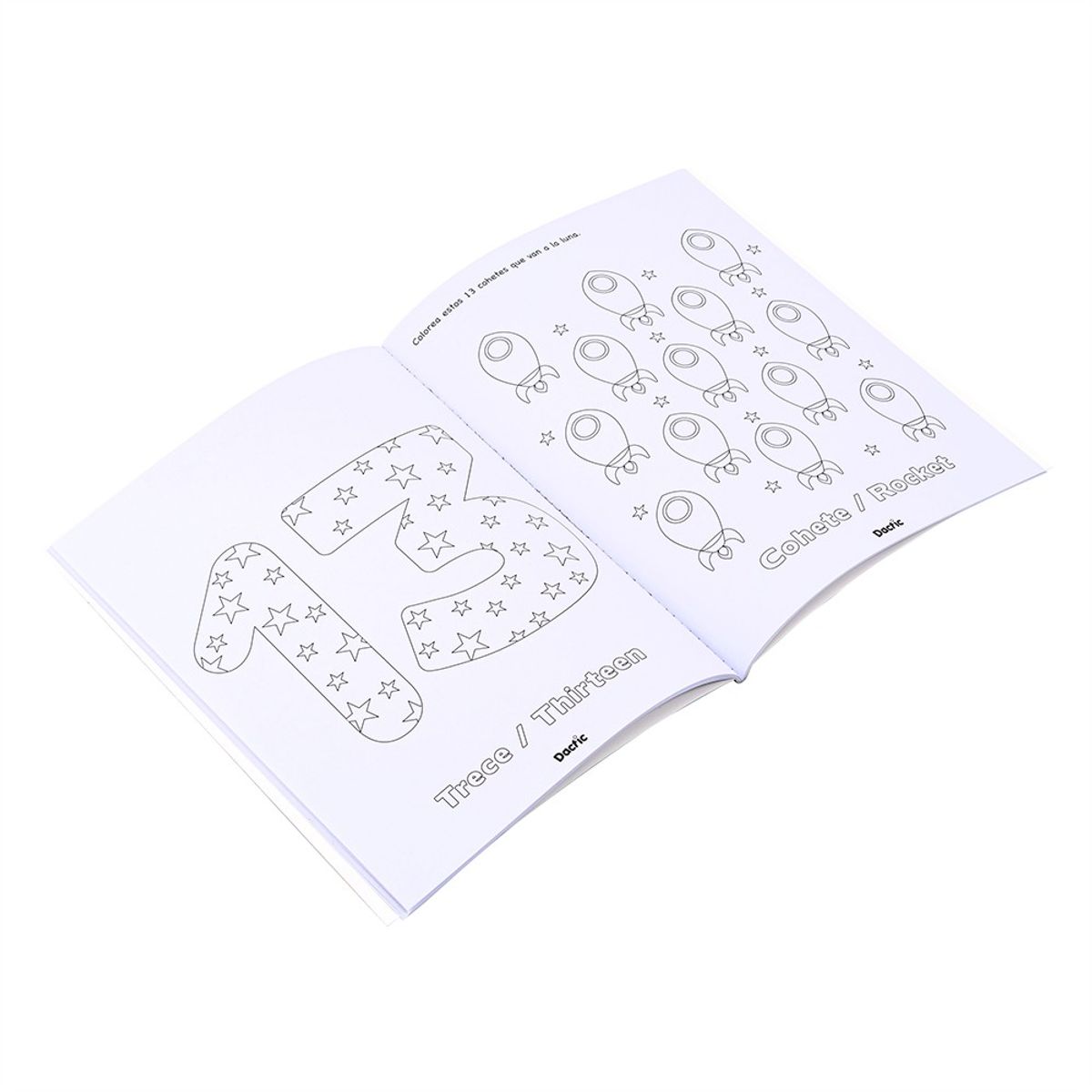 DACTIC - Libro para Colorear Número y Objeto 50 Diseños Dactic