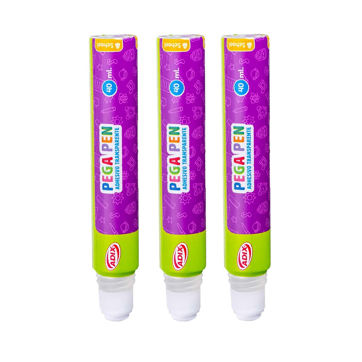 ADIX - Set 3 Lápiz Adhesivo Pega Pen 40ml Adix
