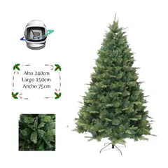 BIGBAMSPACE - Arbol de Navidad 240cm Triple Ramas Hojas Frondoso