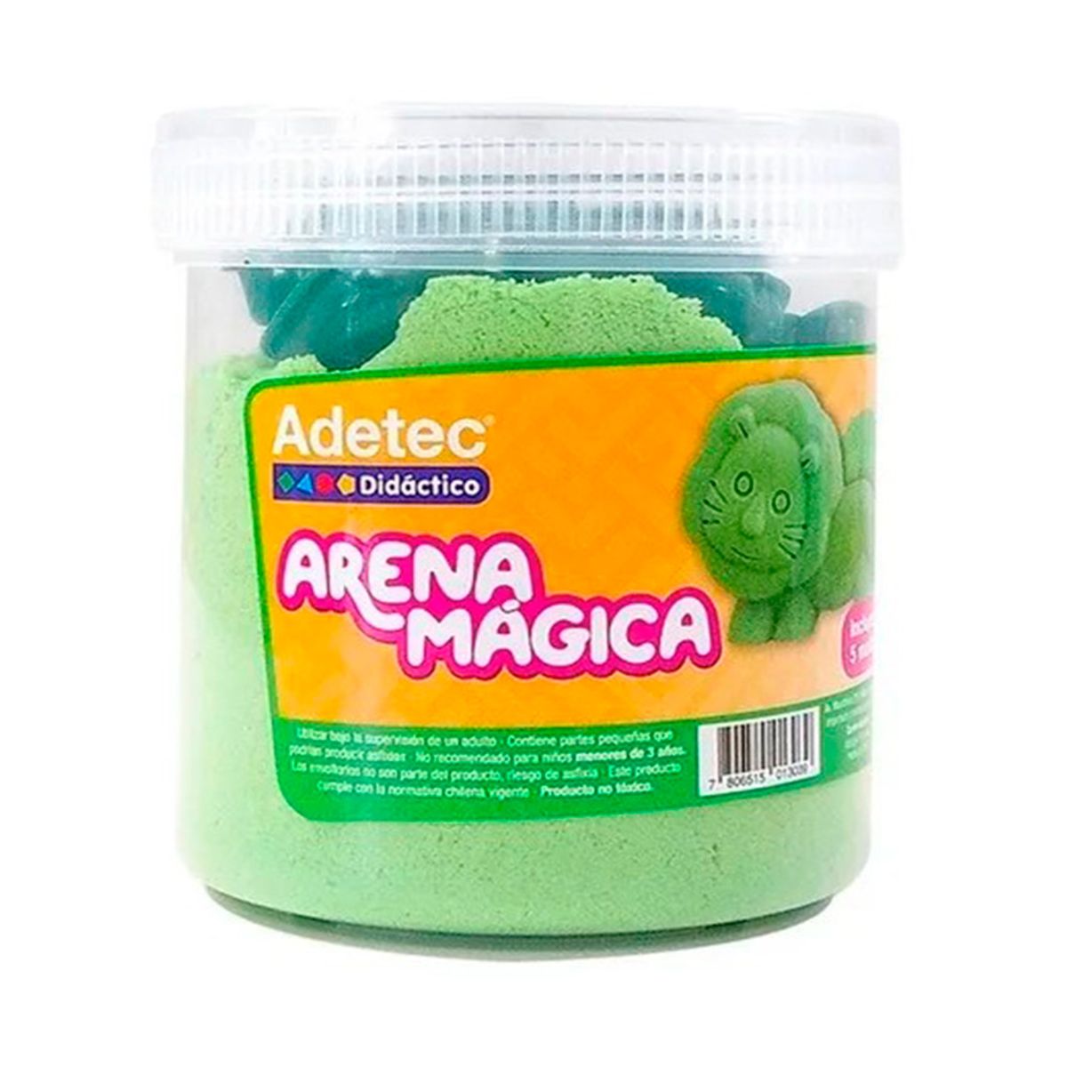 ADETEC - Arena Mágica Didáctica Adetec Verde 5 Moldes 450gr