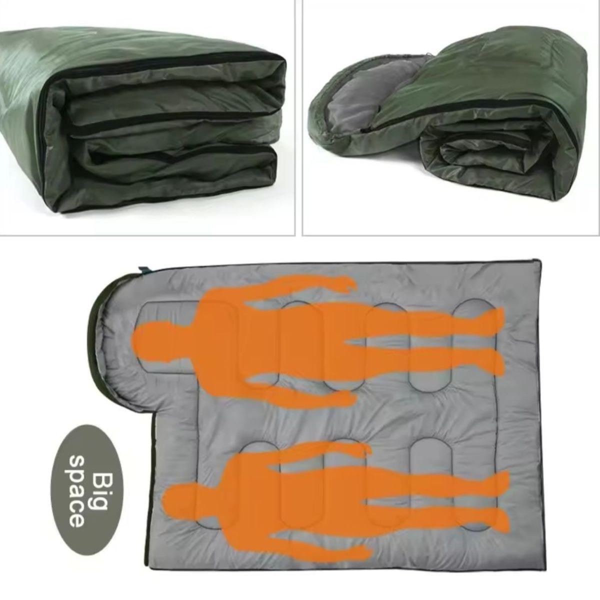 GENERICO - Saco De Dormir Ultraliviano, Térmico, 3 Estaciones Con Gorro Verde
