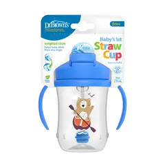 DR BROWNS - Vaso Con Asas Y Bombilla 270ml 6m+ Azul