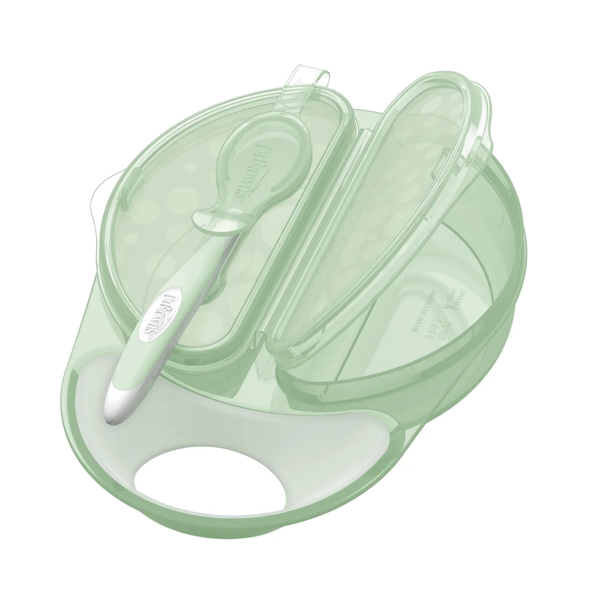 DR BROWNS - Plato Y Cuchara Para Viaje 4m+ Dr Browns Verde