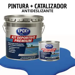EPOXY - PINTURA PISOS CANCHAS - KIT PREMUM P2 2K- KIT TINETA AZUL INTENSO