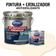 EPOXY - PINTURA PISOS CANCHAS - KIT PREMUM P2 2K- KIT TINETA CREMA SUAVE