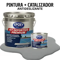 EPOXY - PINTURA PISOS CANCHAS - KIT PREMUM P2 2K- KIT TINETA GRIS DEMARCACIÓN