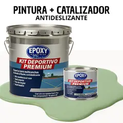 EPOXY - PINTURA PISOS CANCHAS - KIT PREMUM P2 2K- KIT TINETA VERDE SALVIA