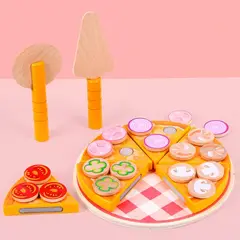 GENERICO - Juego De Pizza Juguete Didáctico Madera Montessori 27 piezas