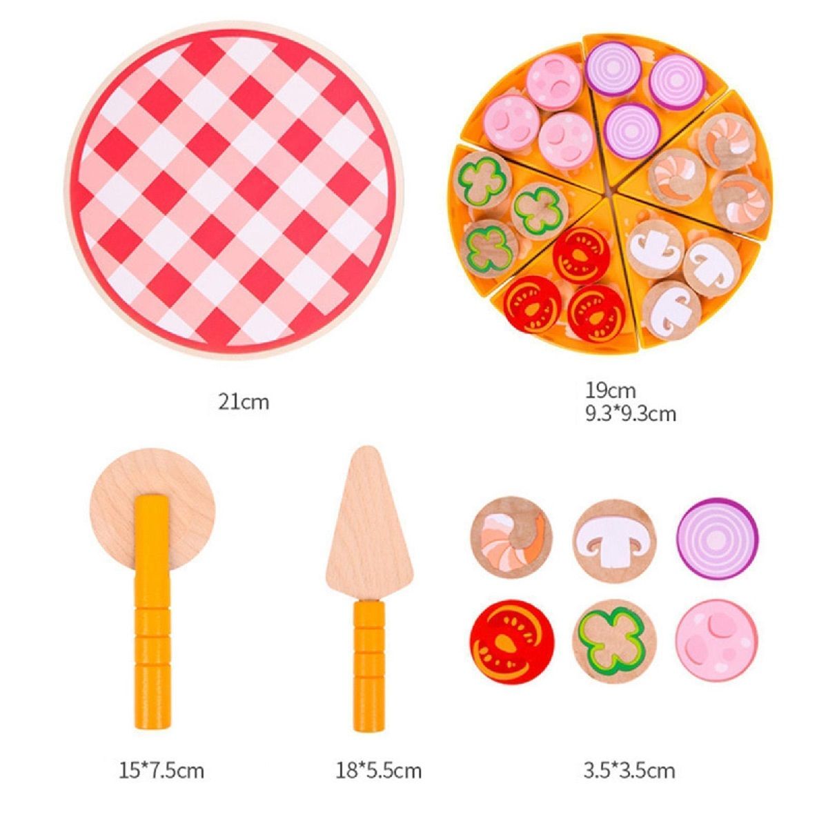 GENERICO - Juego De Pizza Juguete Didáctico Madera Montessori 27 piezas