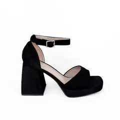 BOTELI - SANDALIA MUJER MAJU NEGRO GAMUZA BELLA MODA