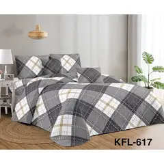 GENERICO - Cubrecama 2 plazas gris geometrico