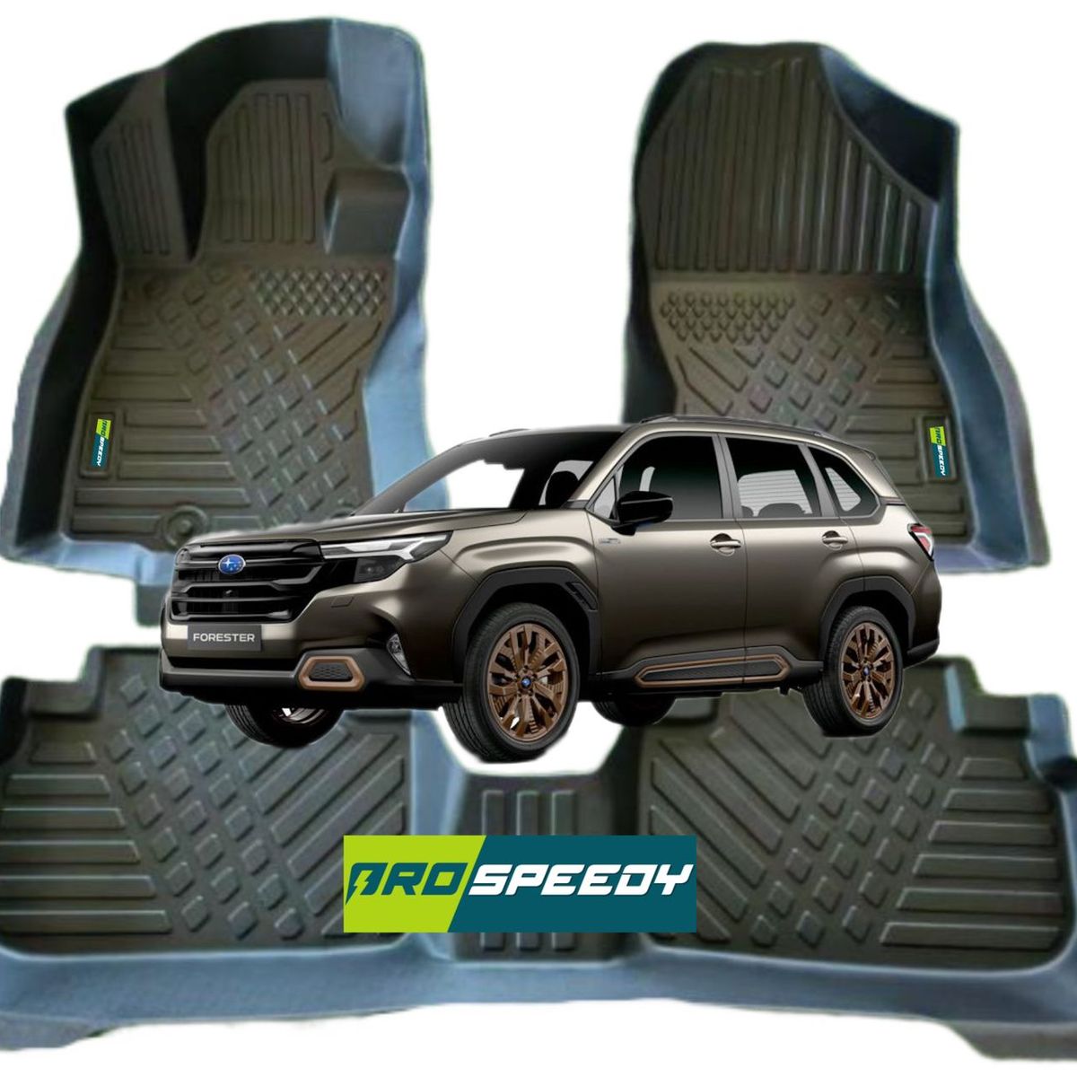 GENERICO - PISOS CALCE PERFECTO PROSPEEDY SUBARU FORESTER 2019-2024 3PIEZAS