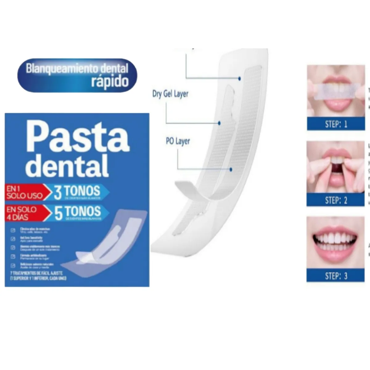 GENERICO - Kit Tiras Blanqueamiento Dental 14  Unidades
