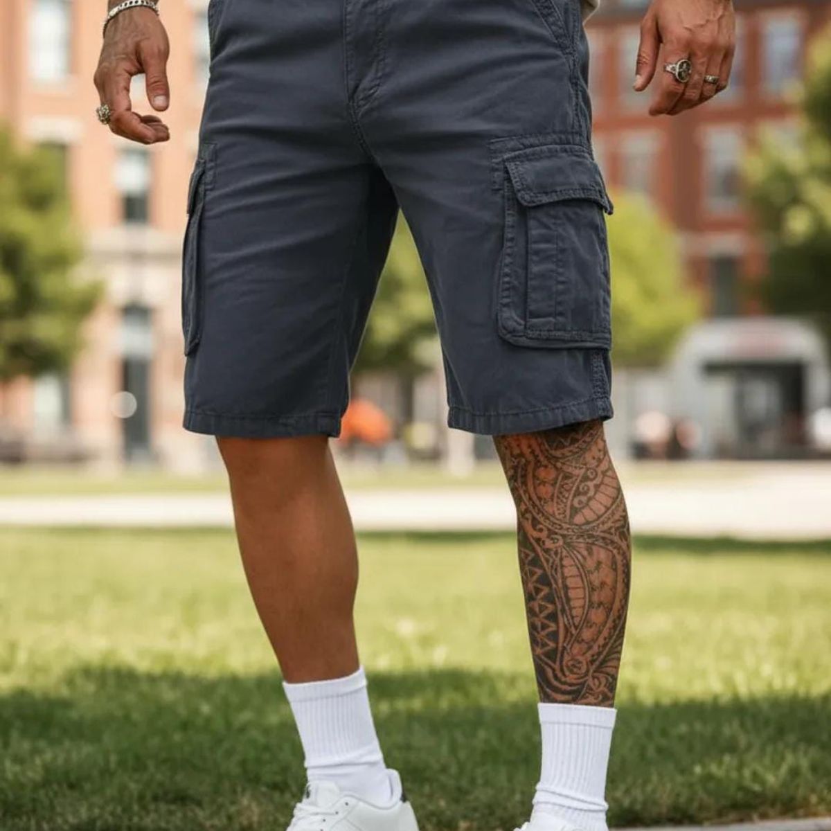 BLUE MOUNTAIN - Shorts cargo para hombre múltiple bolsillos Outdoor