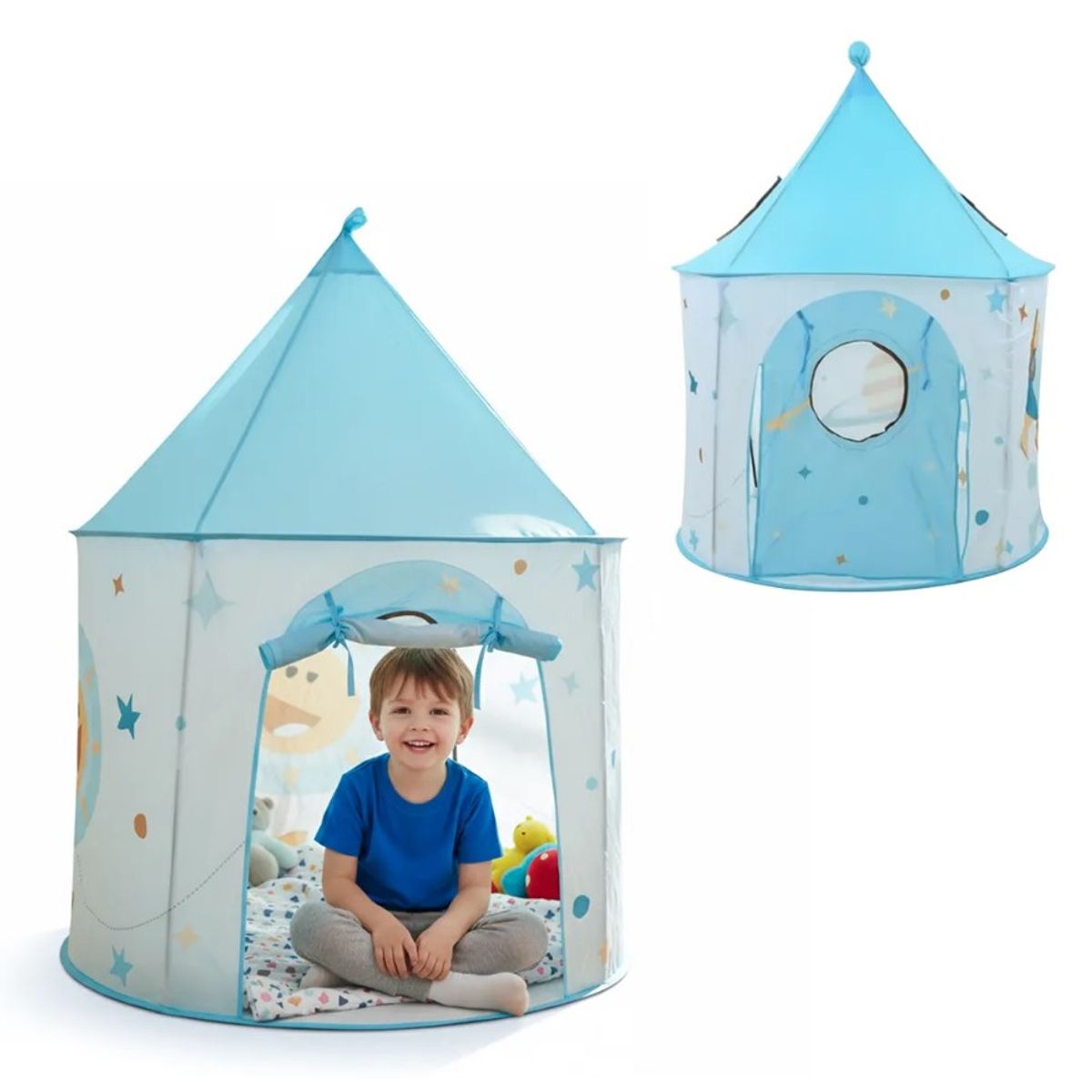 GENERICO - Carpa Castillo Infantil Plegable Cohete Celeste