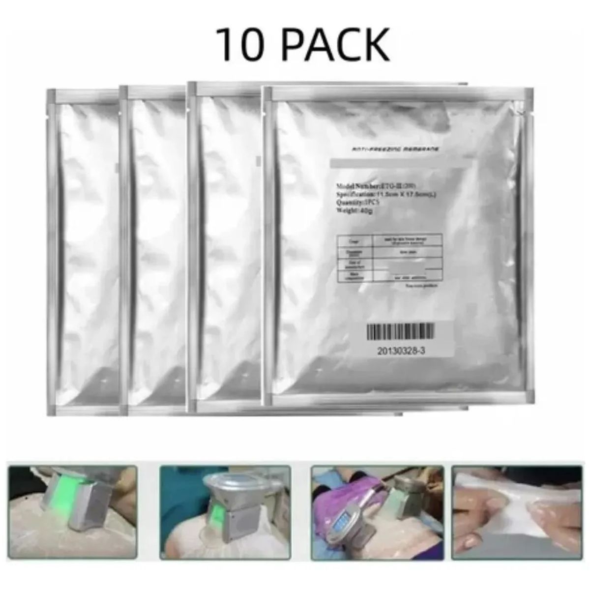 GENERICO - Membrana Pack X 10 Anticongelante Criolipolisis Crioterapia
