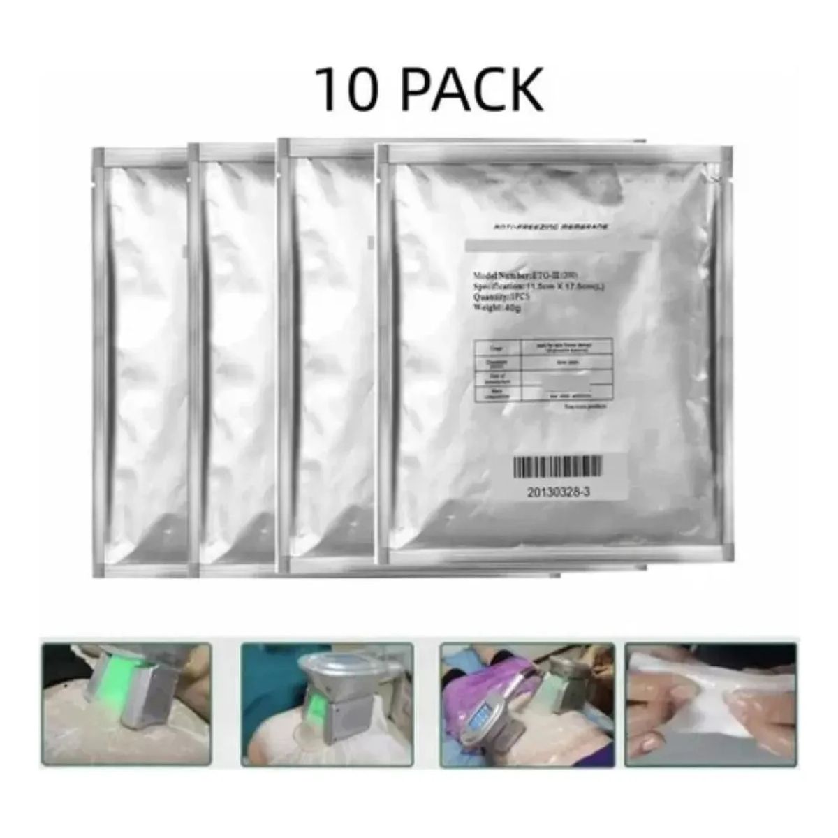 GENERICO - Membrana Pack X 10 Anticongelante Criolipolisis Crioterapia