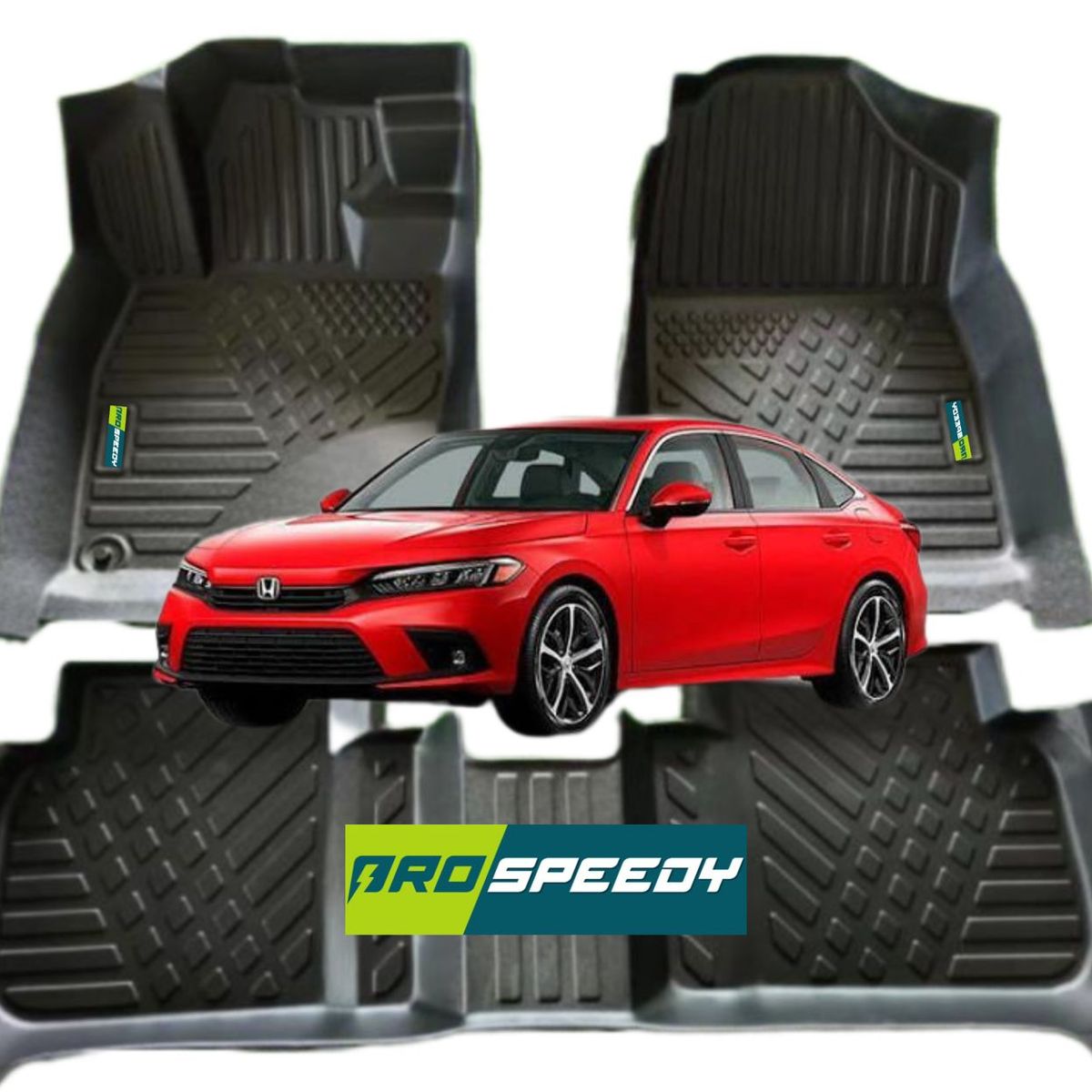 GENERICO - PISOS CALCE PERFECTO PROSPEEDY HONDA CIVIC 2022+ 3PIEZAS