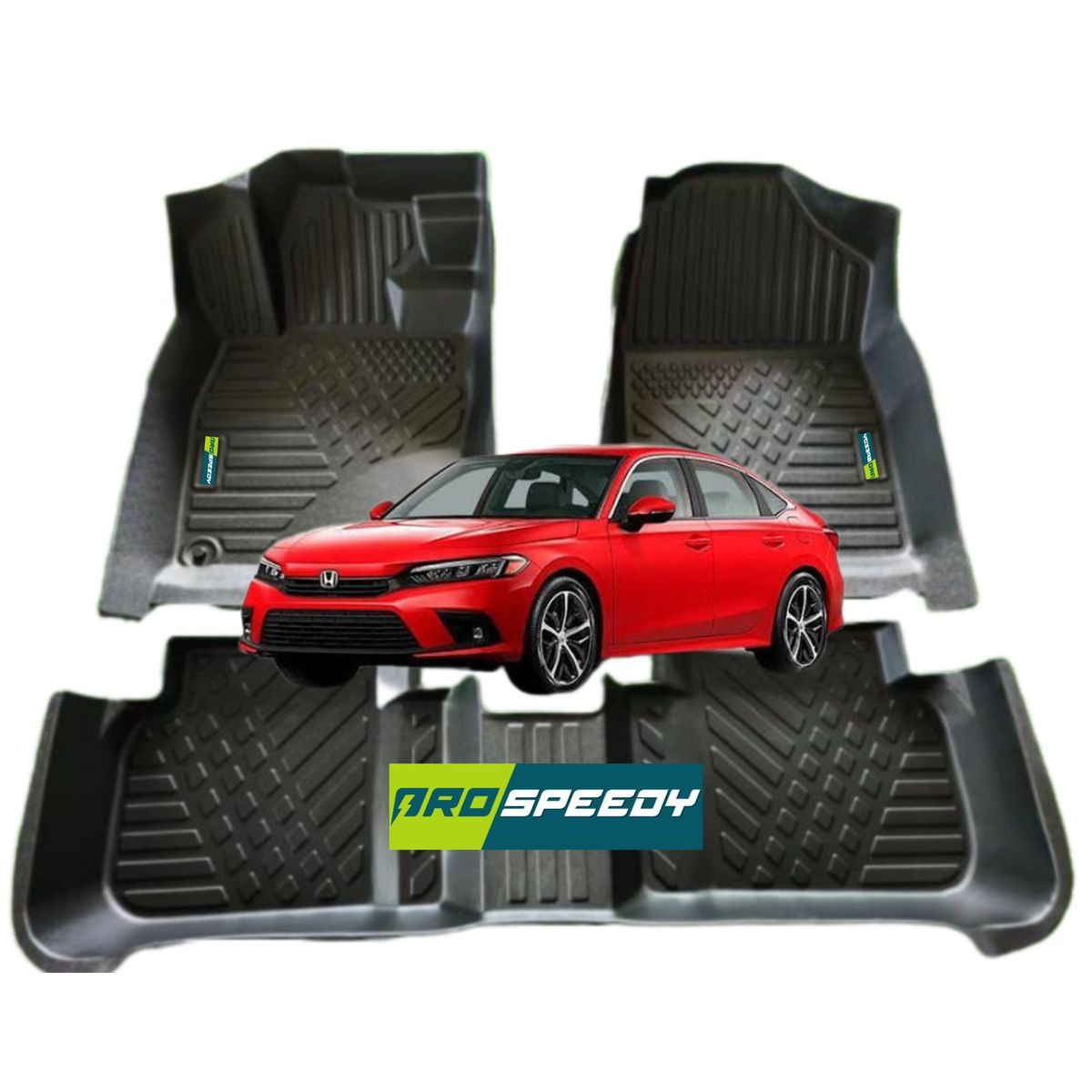 GENERICO - PISOS CALCE PERFECTO PROSPEEDY HONDA CIVIC 2022+ 3PIEZAS