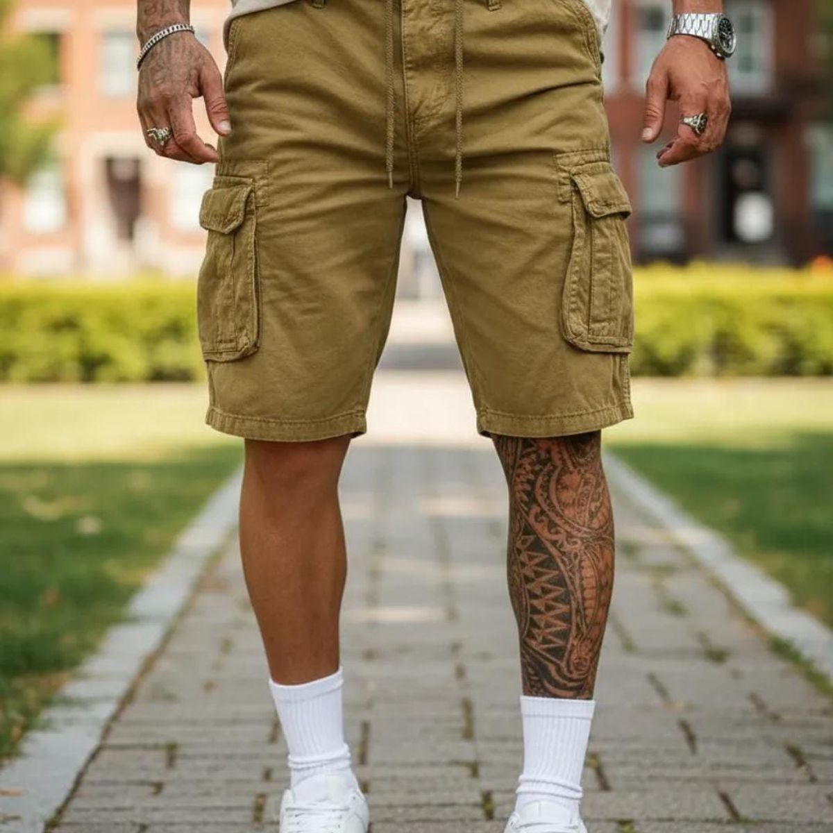 BLUE MOUNTAIN - Shorts cargo para hombre múltiple bolsillos Outdoor