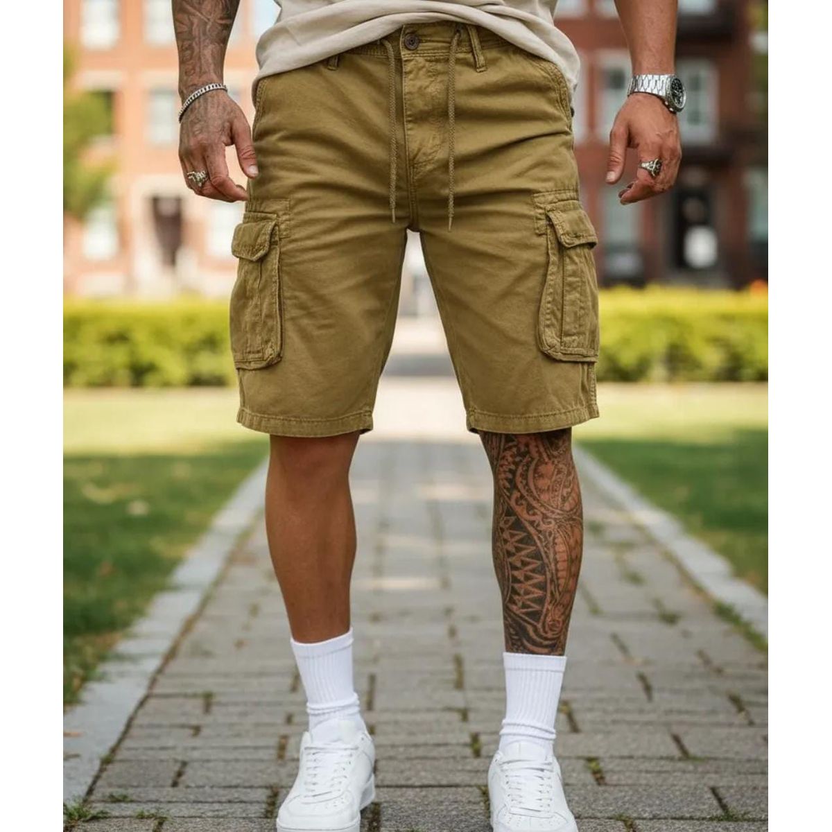 BLUE MOUNTAIN - Shorts cargo para hombre múltiple bolsillos Outdoor