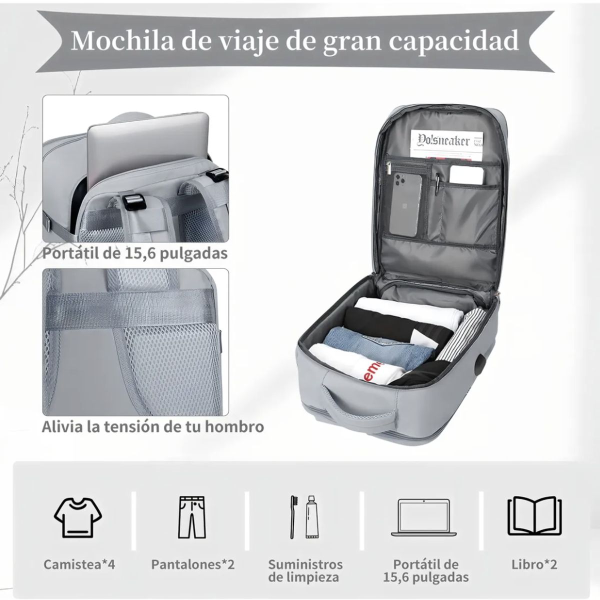 MOMO - Mochila Impermeable de Viaje Mujer MOMO 501 Viral