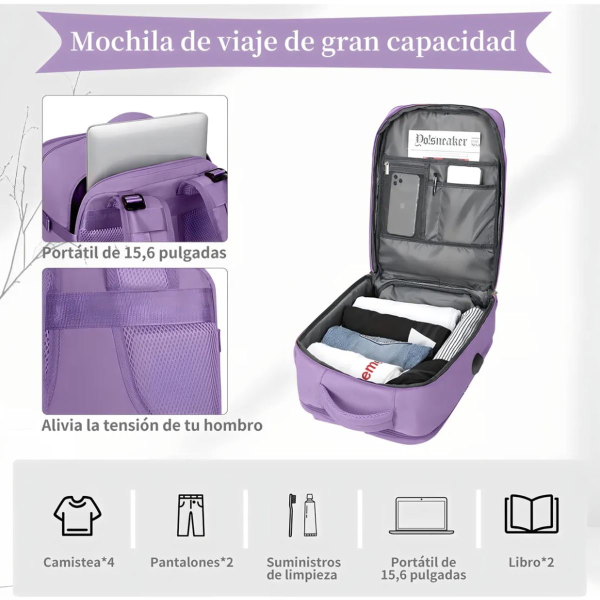 GENERICO - Mochila bolsos Impermeable de Viaje para avion Viral